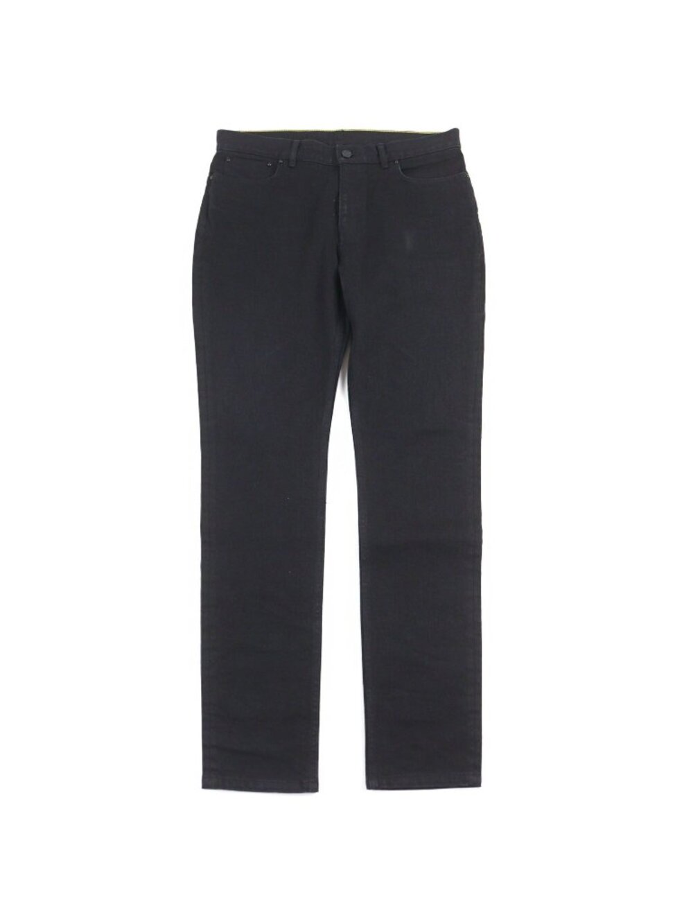 Louis Vuitton Slim Stretch Denim Pants Logo Button Leather Patch 34